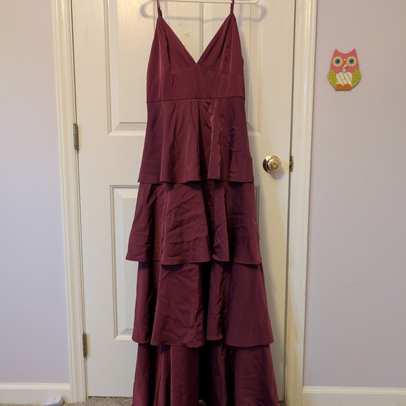 Lulu's Burgundy Maxi Dress - Picture 2 of 6